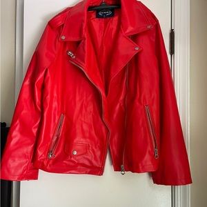 Scoop Women's Faux Leather Moto Jacket